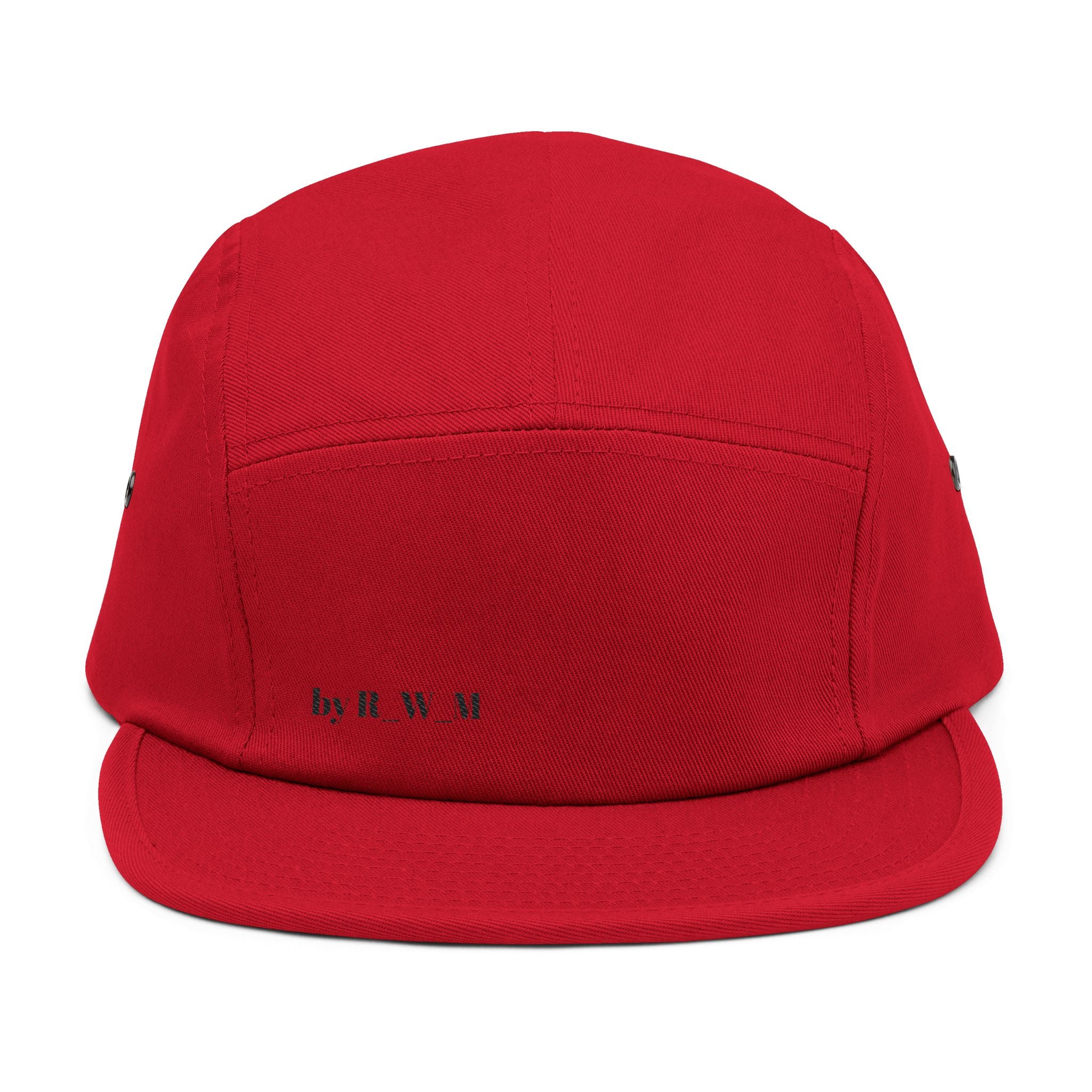 Embroidered 5-Panel Cap — Minimal 'brwn' Logo Cotton Camper Hat