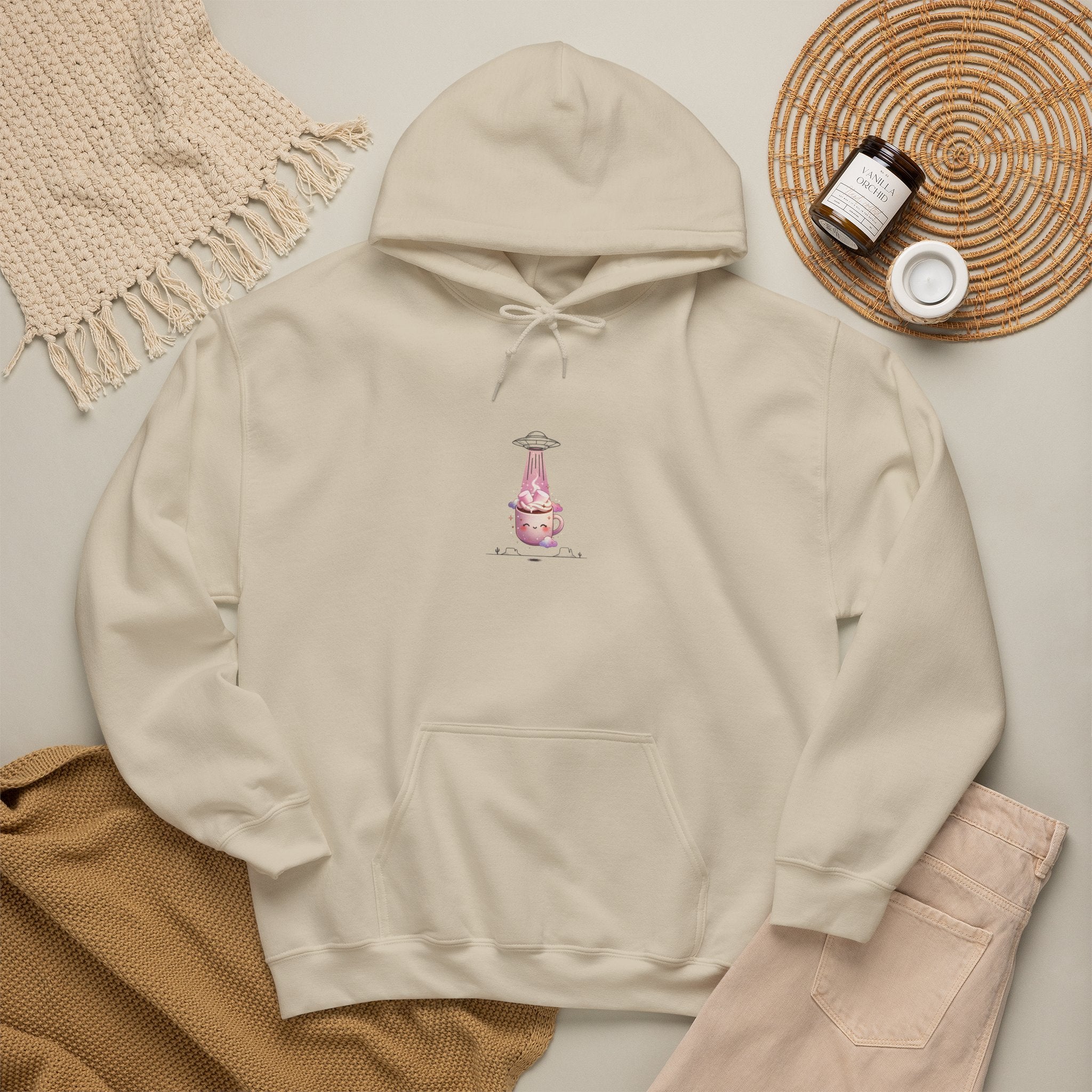 Retro Desert UFO Hoodie | Vintage alien saucer, Southwestern sci‑fi graphic