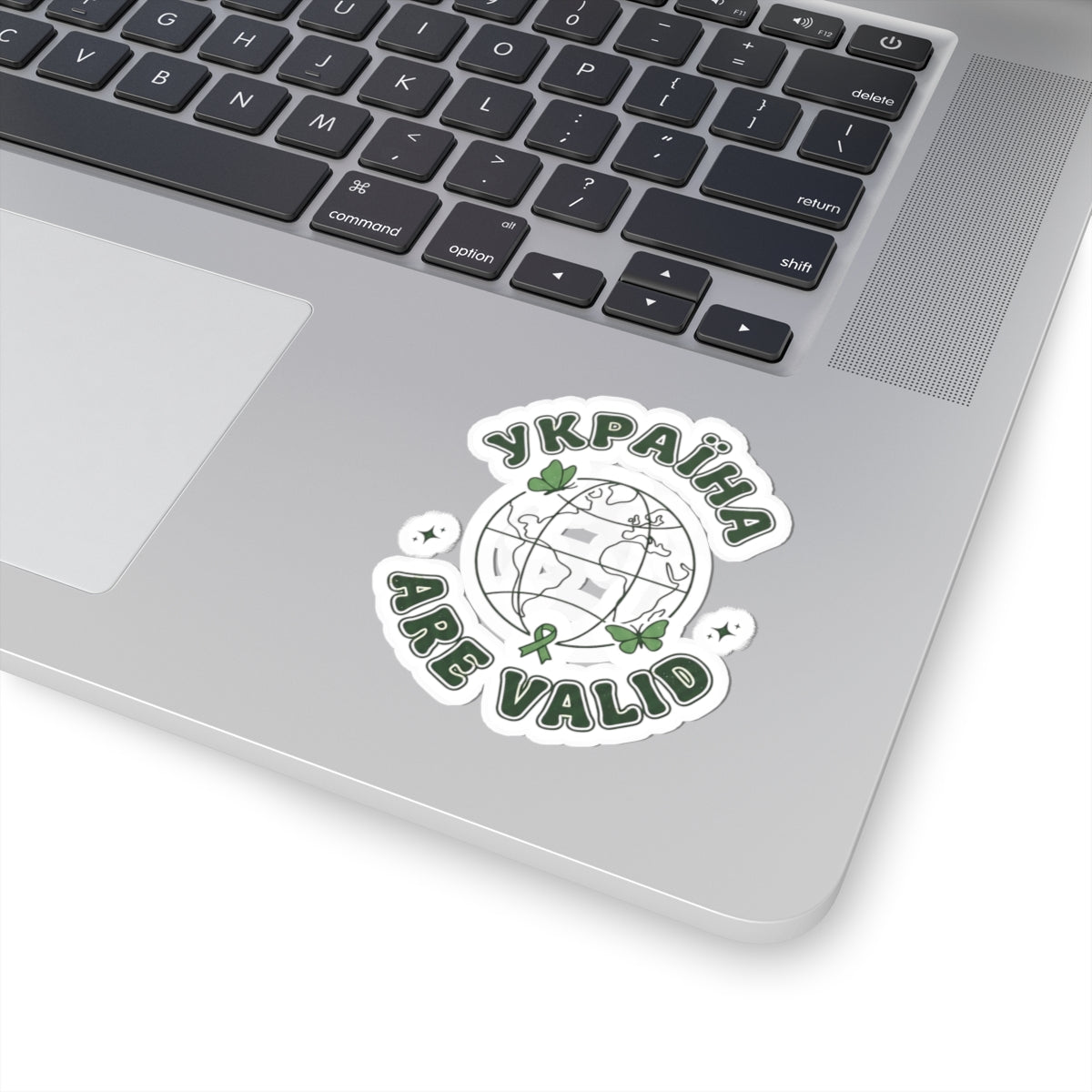 Mental Health Ribbon Globe Sticker | Green Awareness, 'Are Valid' Support