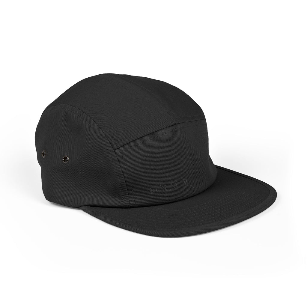 Embroidered 5-Panel Cap — Minimal 'brwn' Logo Cotton Camper Hat