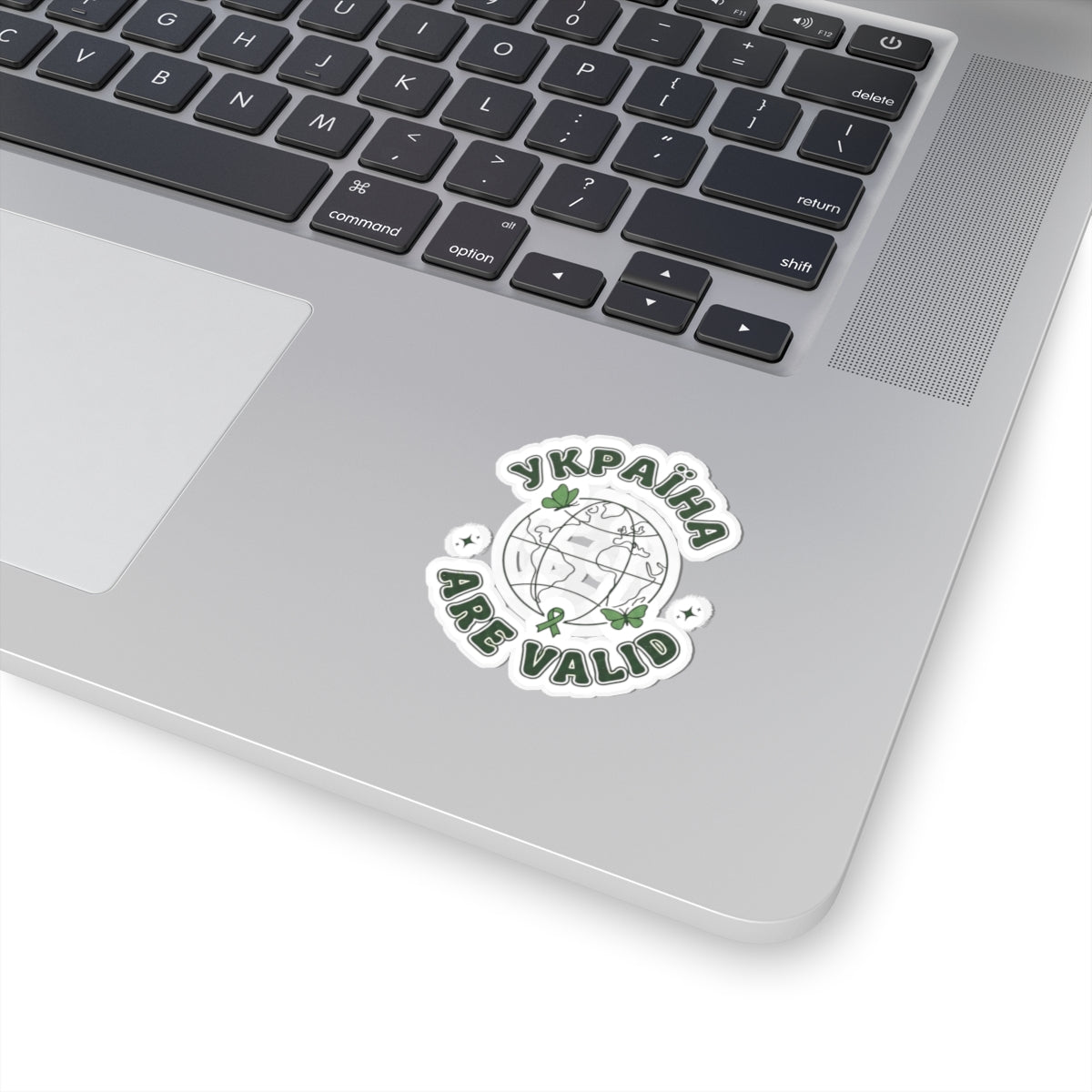 Mental Health Ribbon Globe Sticker | Green Awareness, 'Are Valid' Support