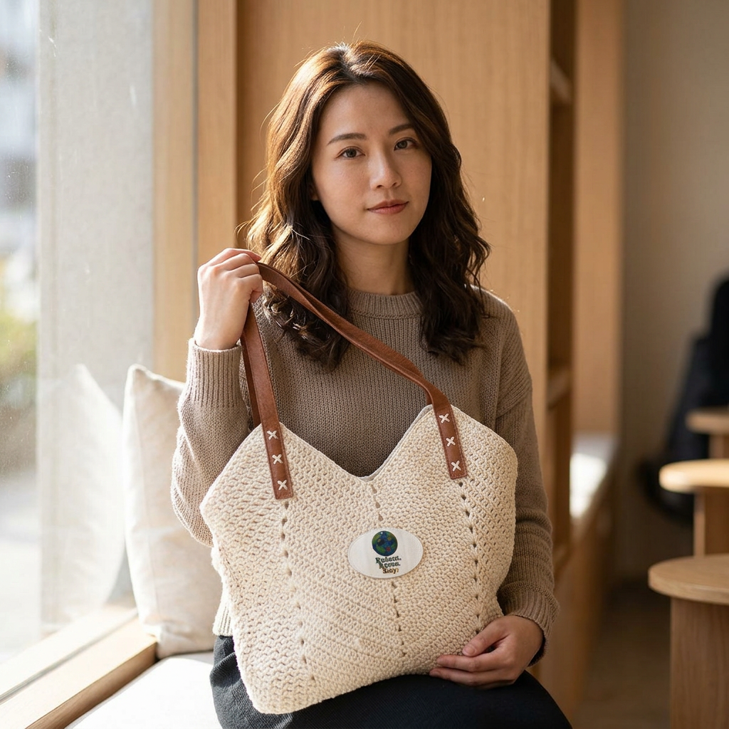 Boho Straw Shoulder Bag – Crochet Beach Tote with Leather Straps