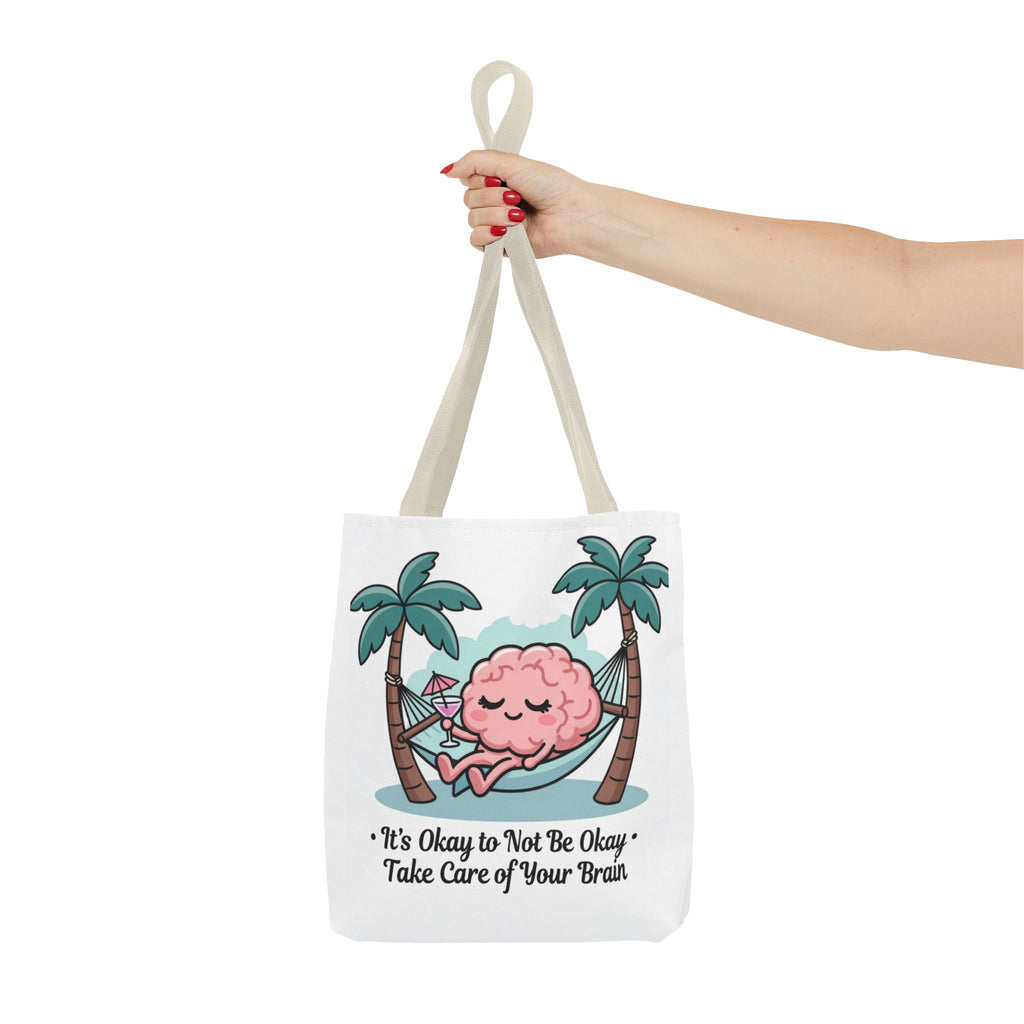 Mental Health Tote Bag - "It’s Okay to Not Be Okay" Brain Hammock Design