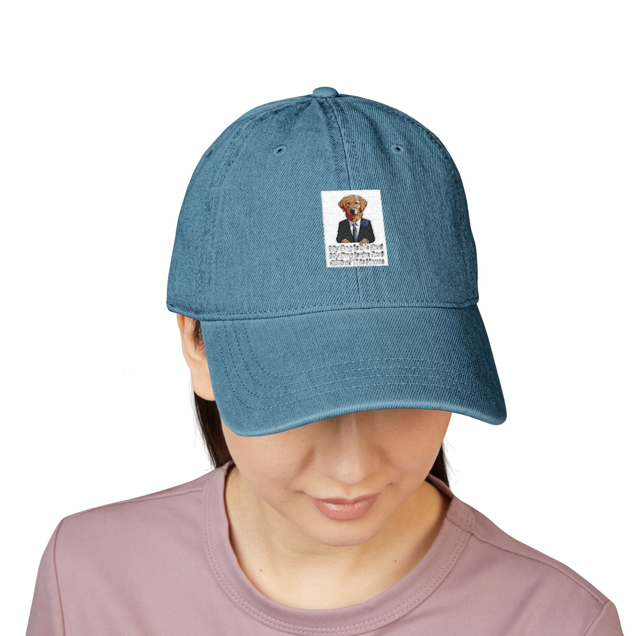 Embroidered Gentleman Bear Denim Hat – Vintage Ivy League Baseball Cap