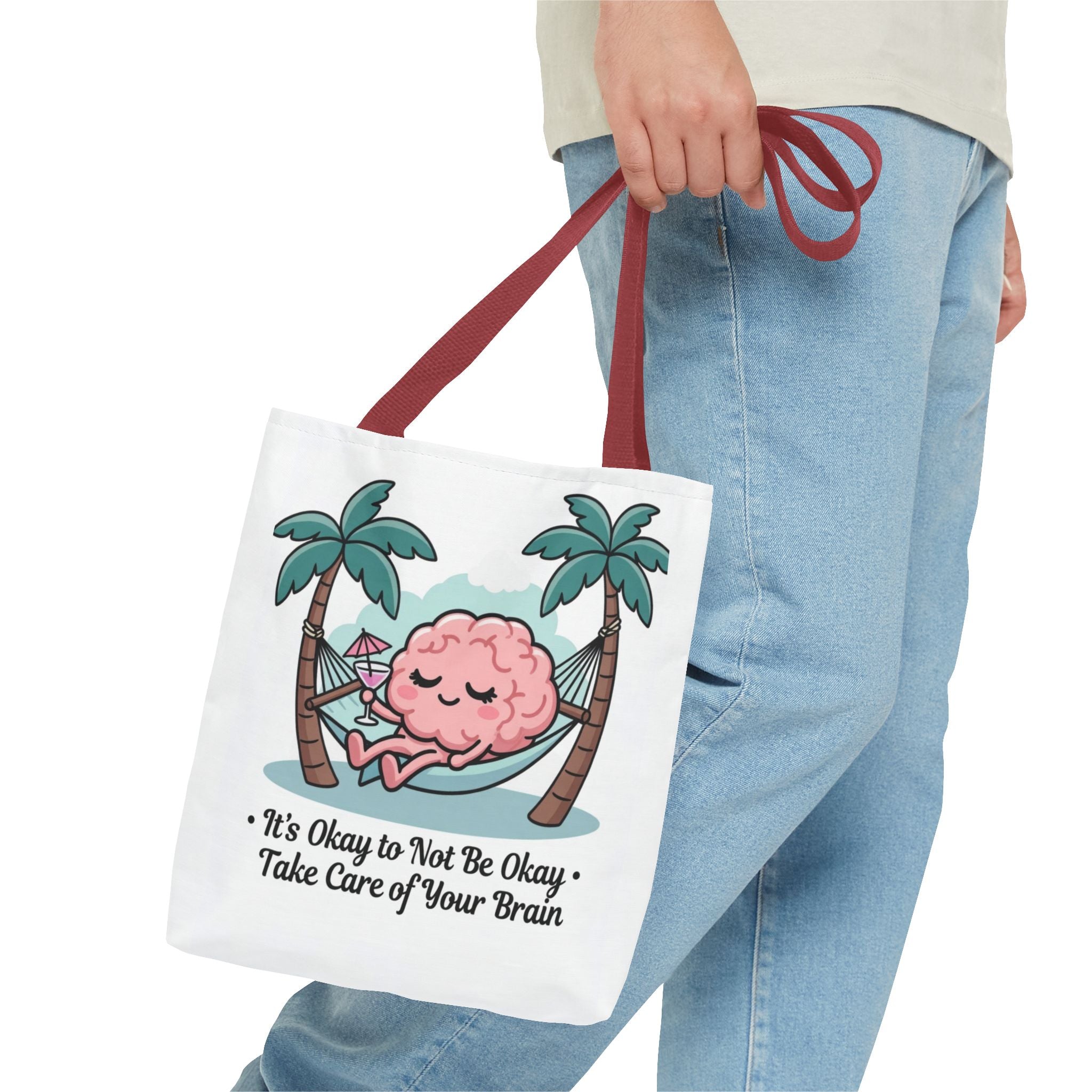 Mental Health Tote Bag - "It’s Okay to Not Be Okay" Brain Hammock Design
