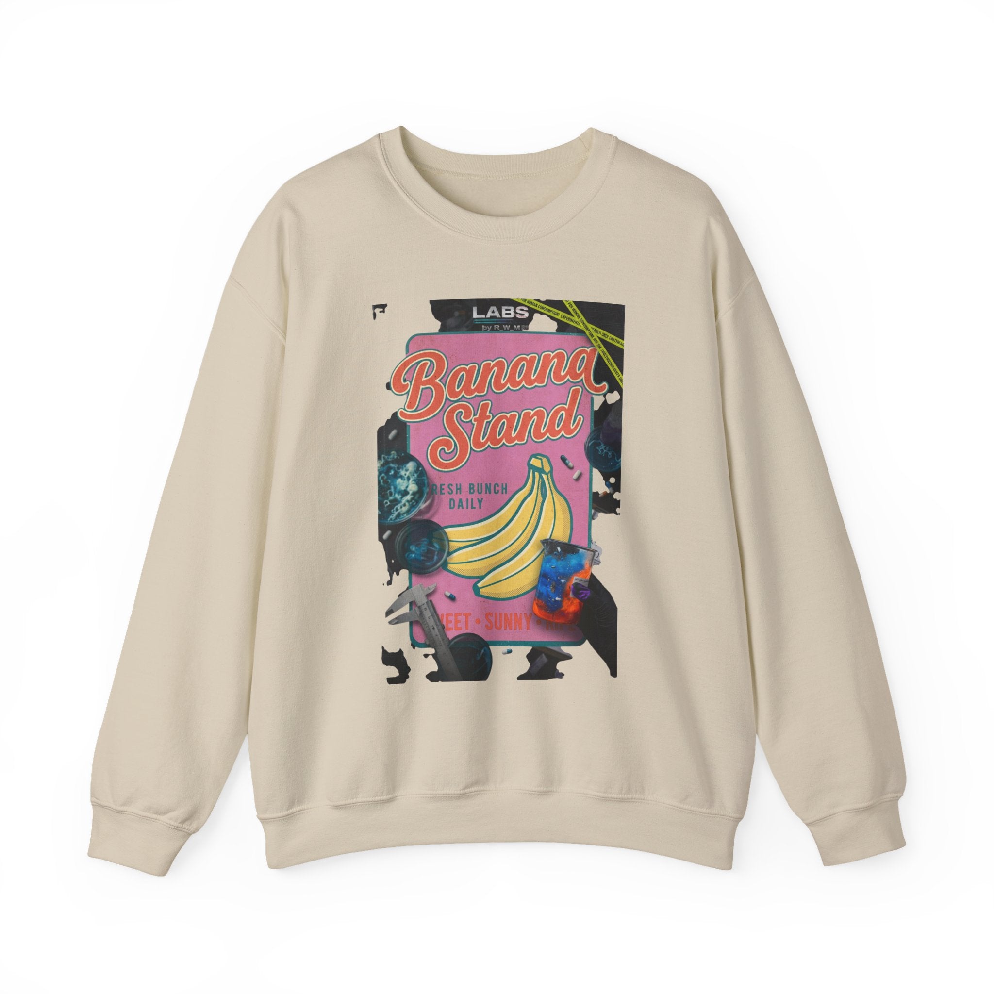 Banana Stand Retro Food Graphic Sweatshirt | Vintage diner typography, hand-drawn bananas