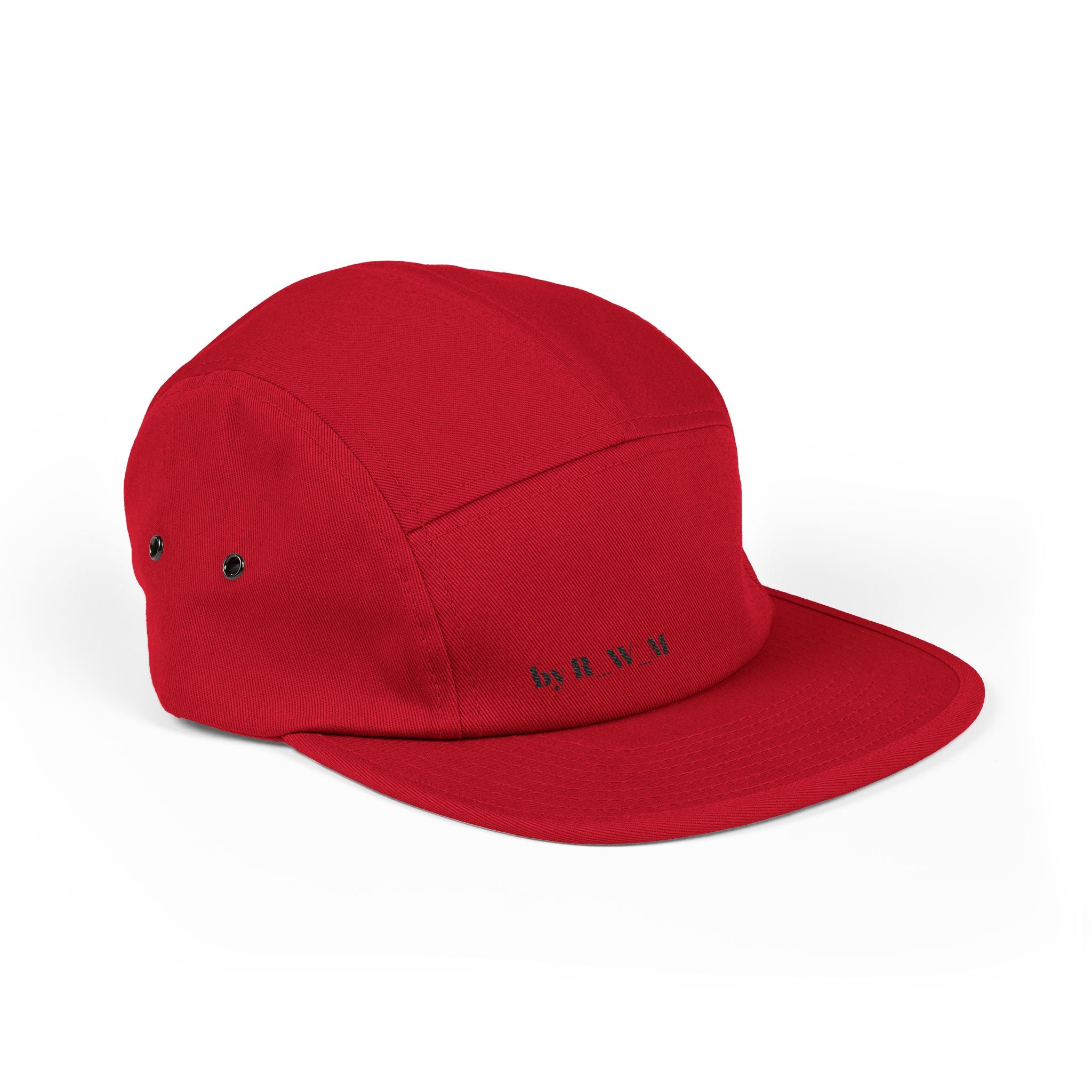 Embroidered 5-Panel Cap — Minimal 'brwn' Logo Cotton Camper Hat