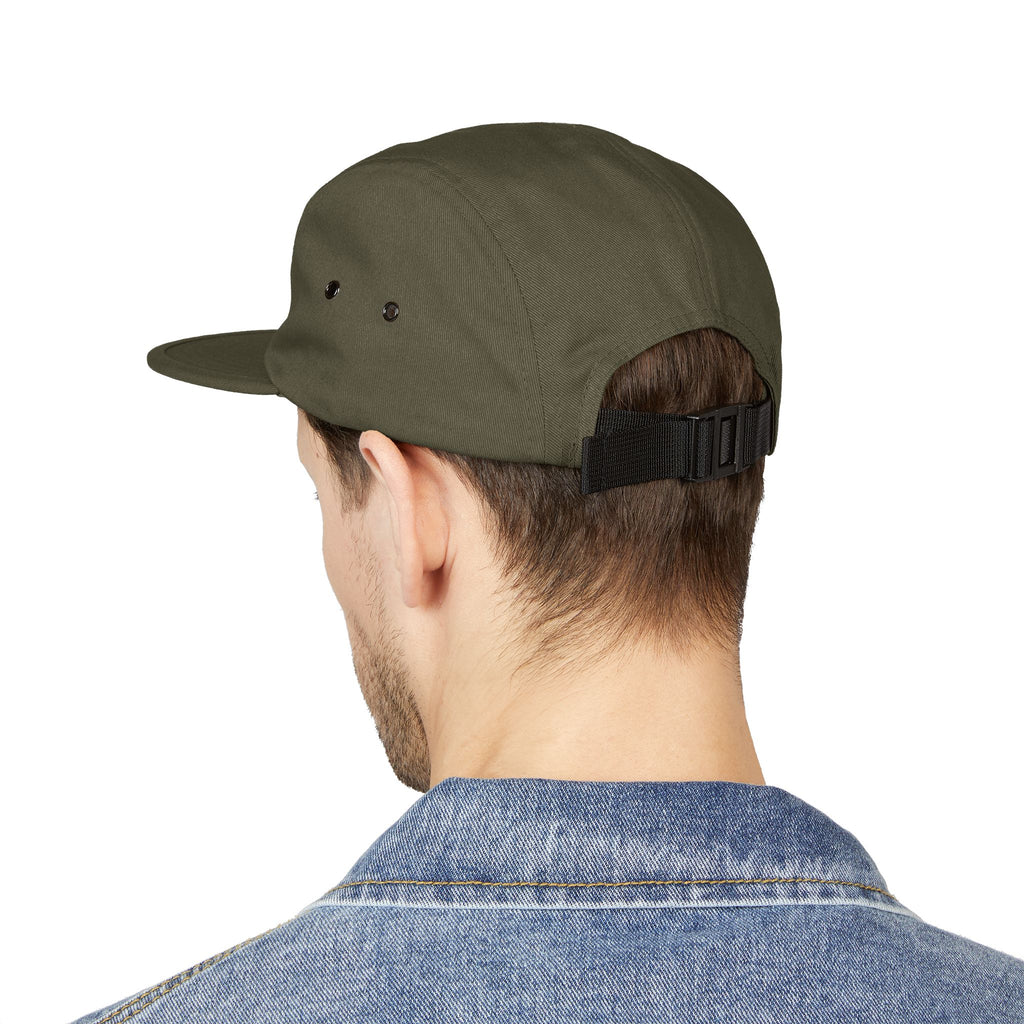 Embroidered 5-Panel Cap — Minimal 'brwn' Logo Cotton Camper Hat