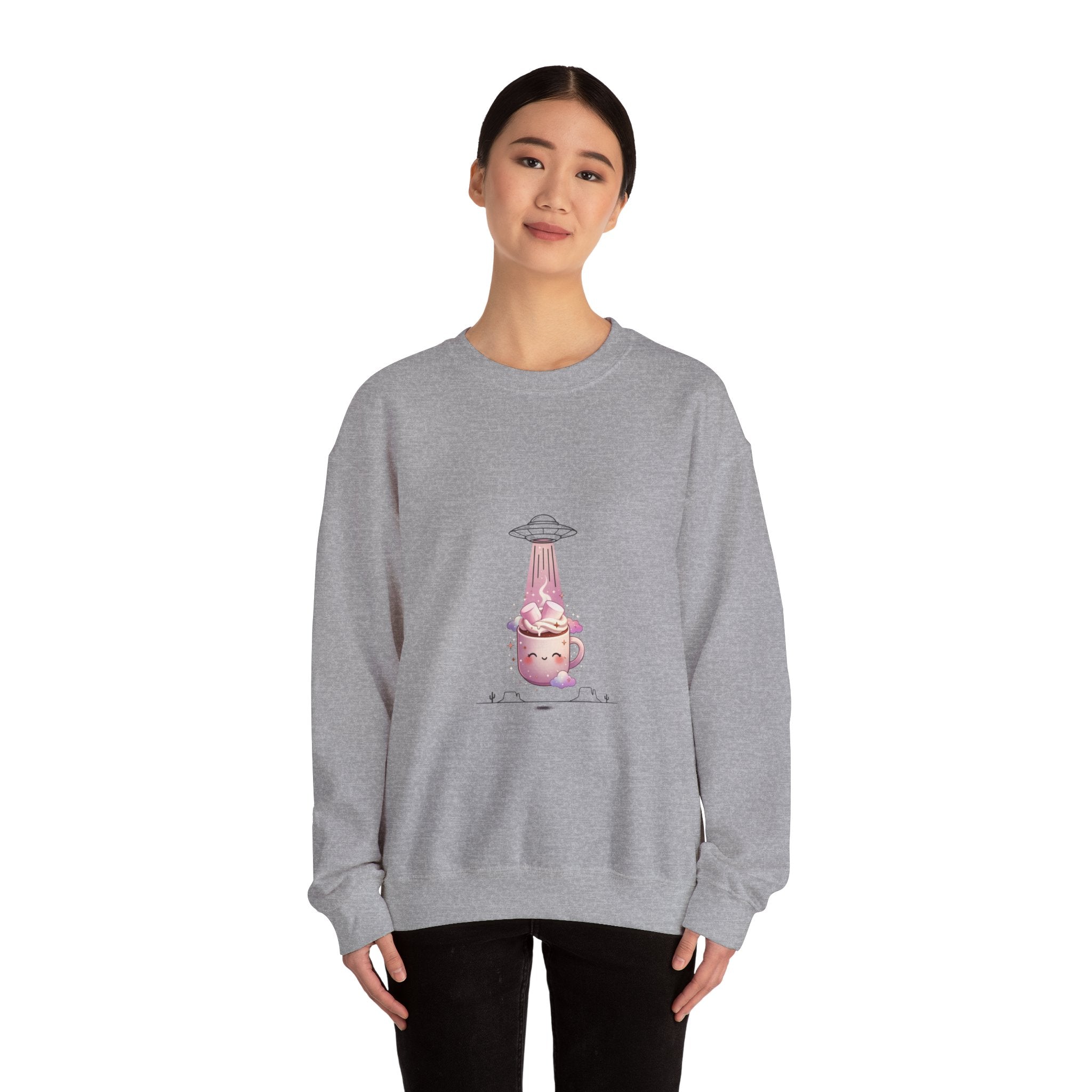 Retro UFO Abduction Crewneck Sweatshirt | Vintage Desert Sci‑Fi