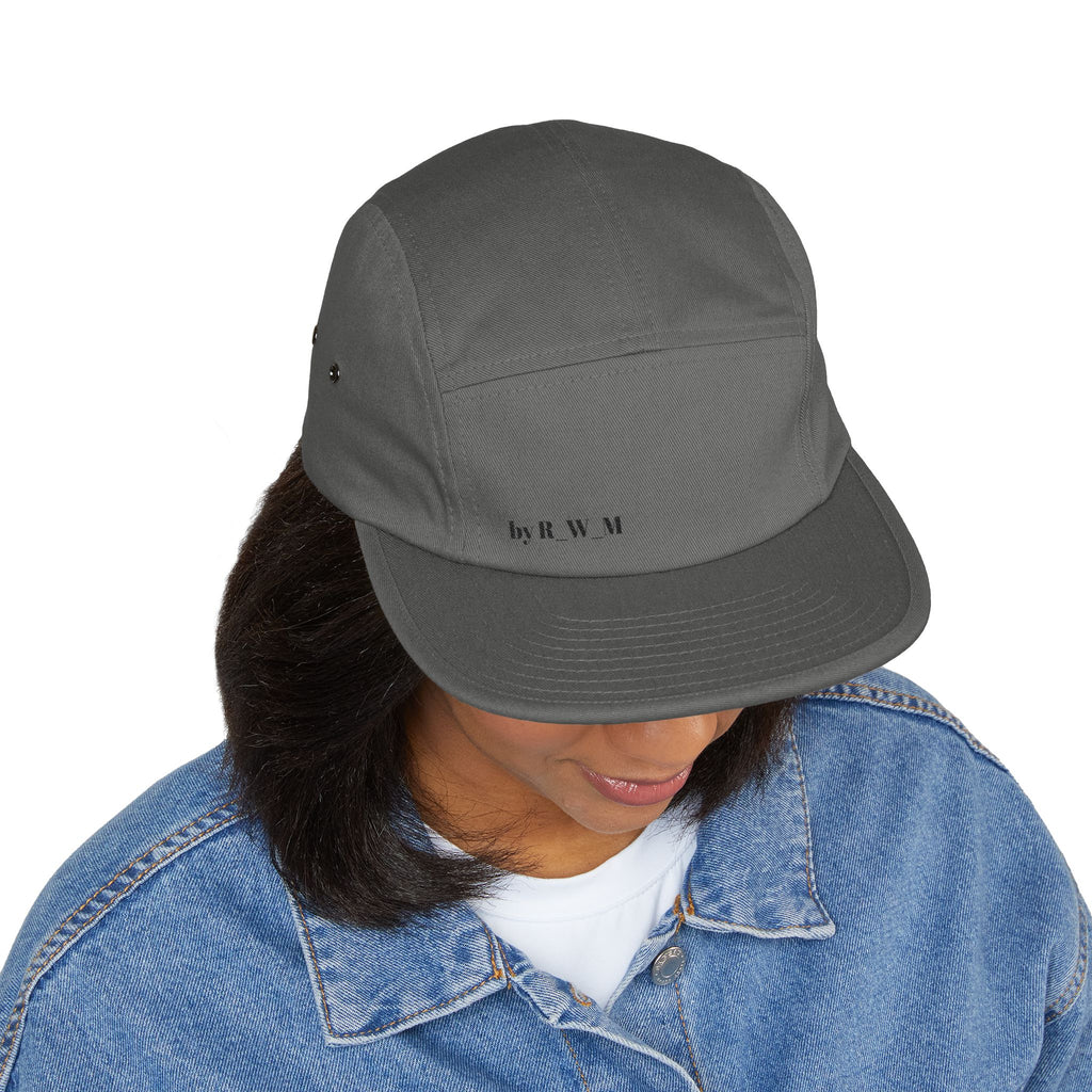 Embroidered 5-Panel Cap — Minimal 'brwn' Logo Cotton Camper Hat