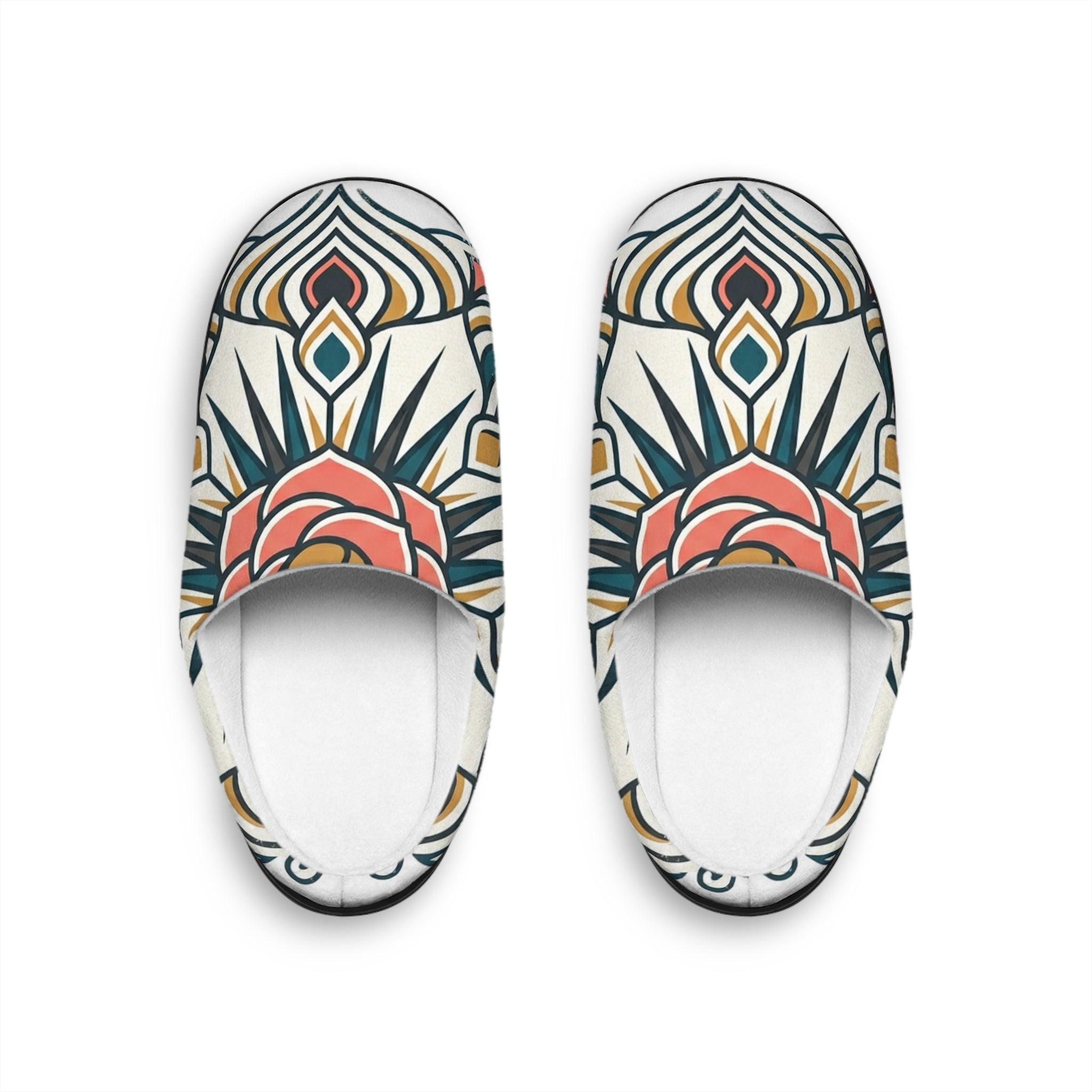 Floral Mandala Women's Indoor Slippers — Cozy Boho Home Shoes