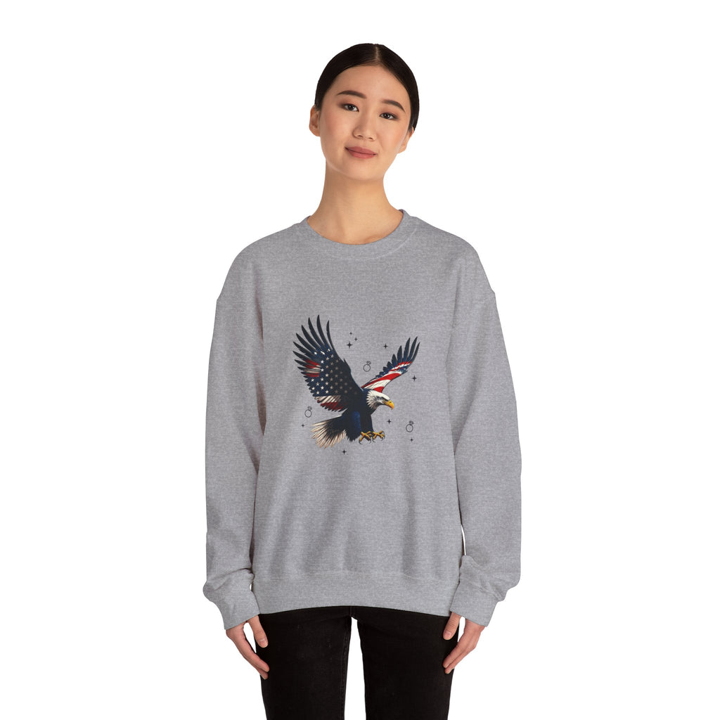 Soaring Eagle Crewneck Sweatshirt | Vintage Graphic, Retro Tattoo Style