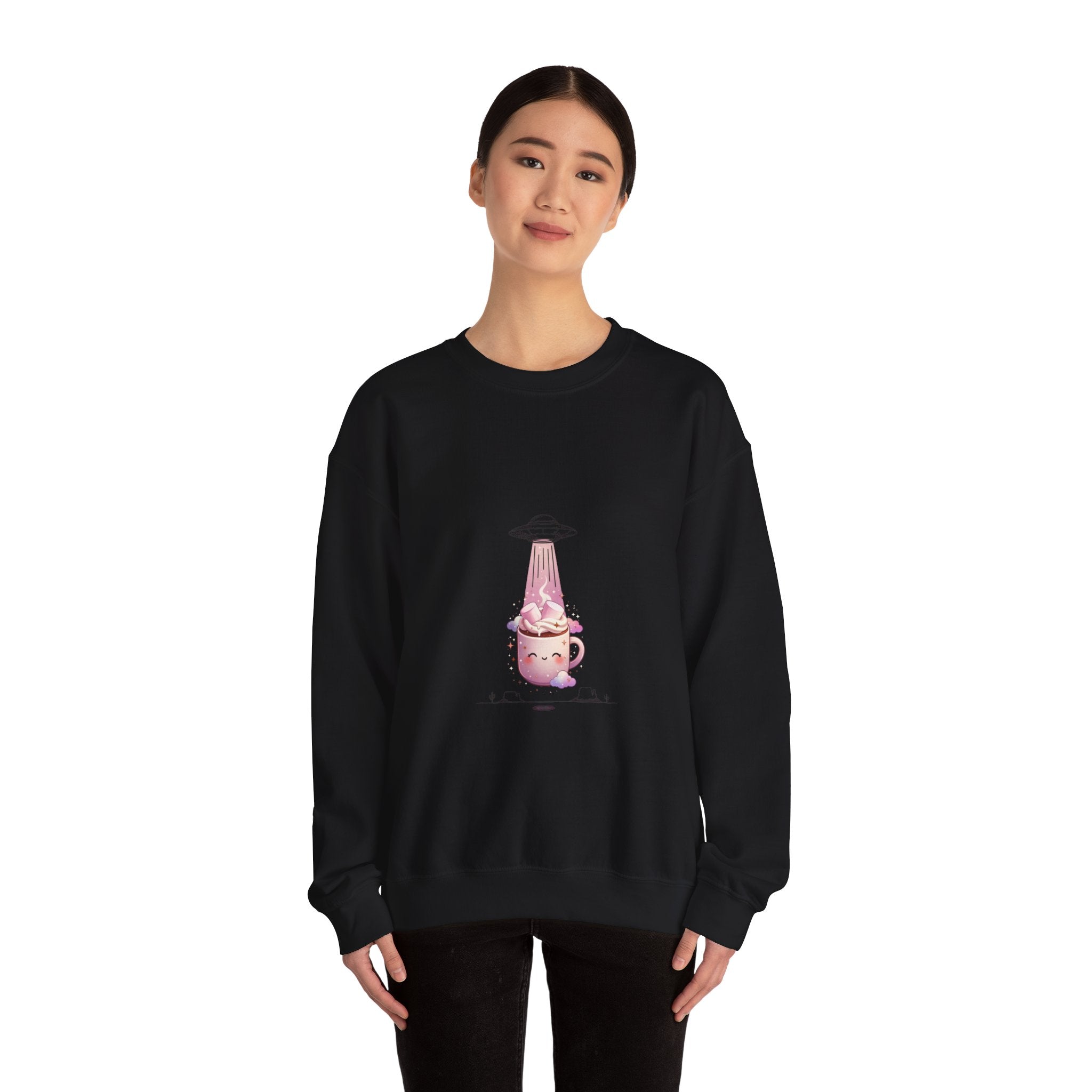 Retro UFO Abduction Crewneck Sweatshirt | Vintage Desert Sci‑Fi