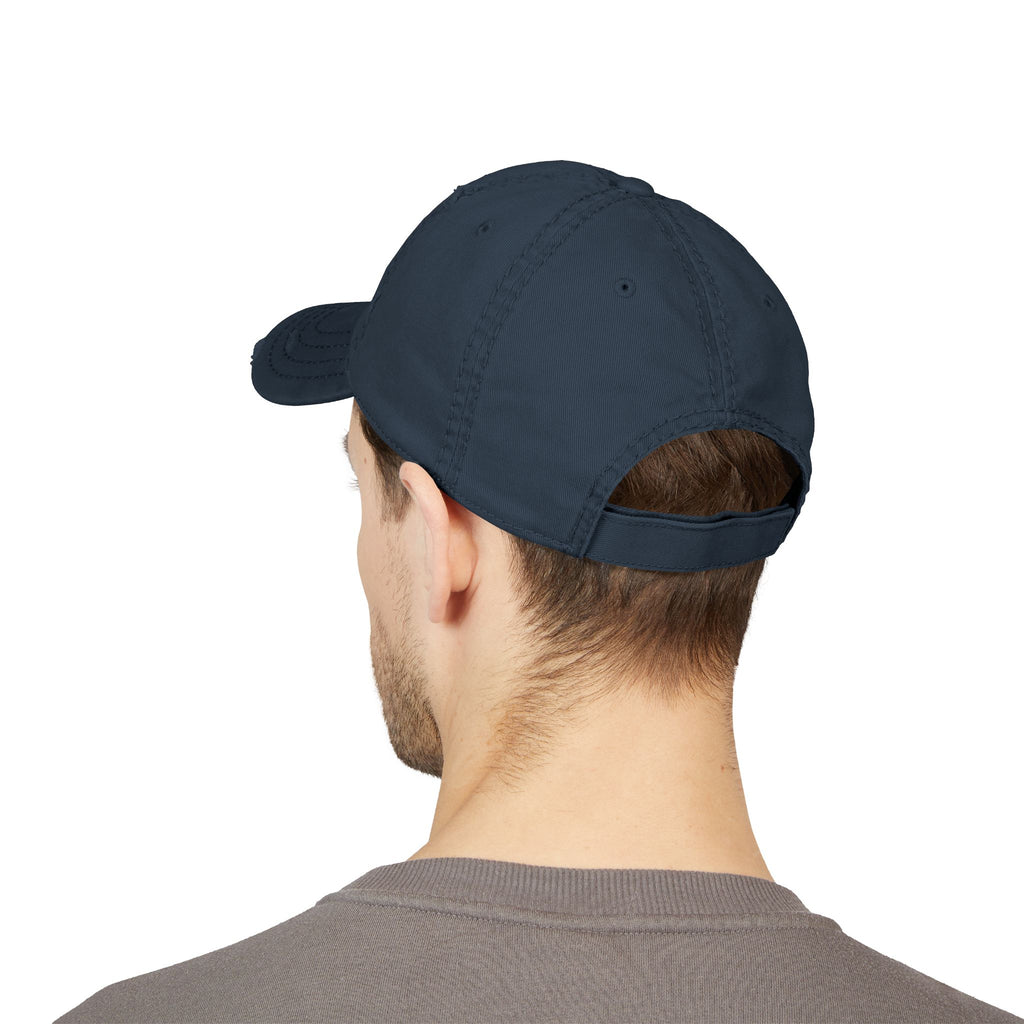 Distressed Embroidered Dad Hat – Vintage Casual Cap