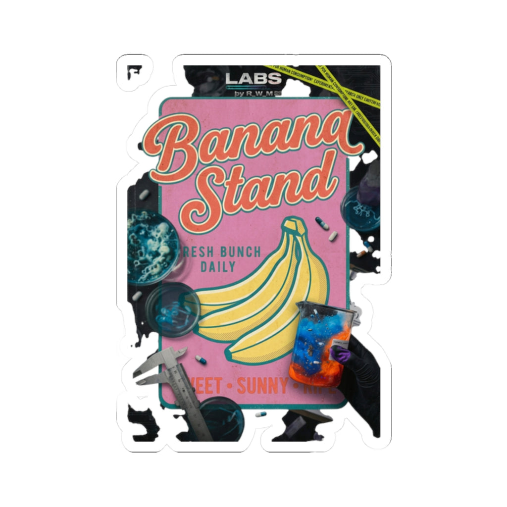 Banana Stand Sticker, Vintage Food Graphics, Retro Diner Fruit Decal