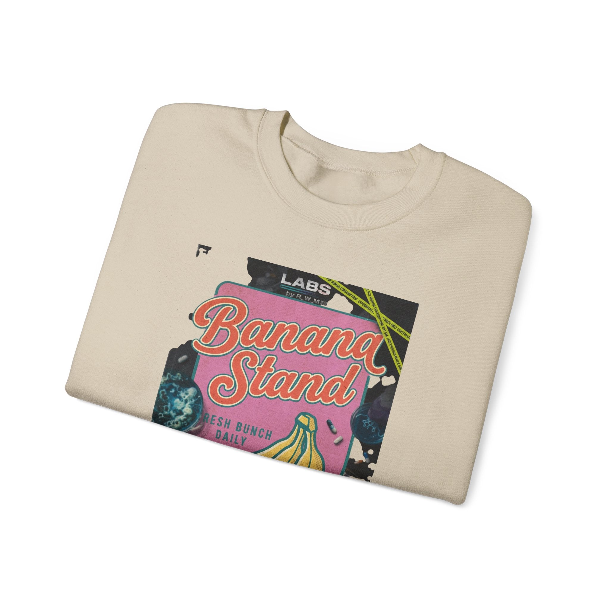 Banana Stand Retro Food Graphic Sweatshirt | Vintage diner typography, hand-drawn bananas