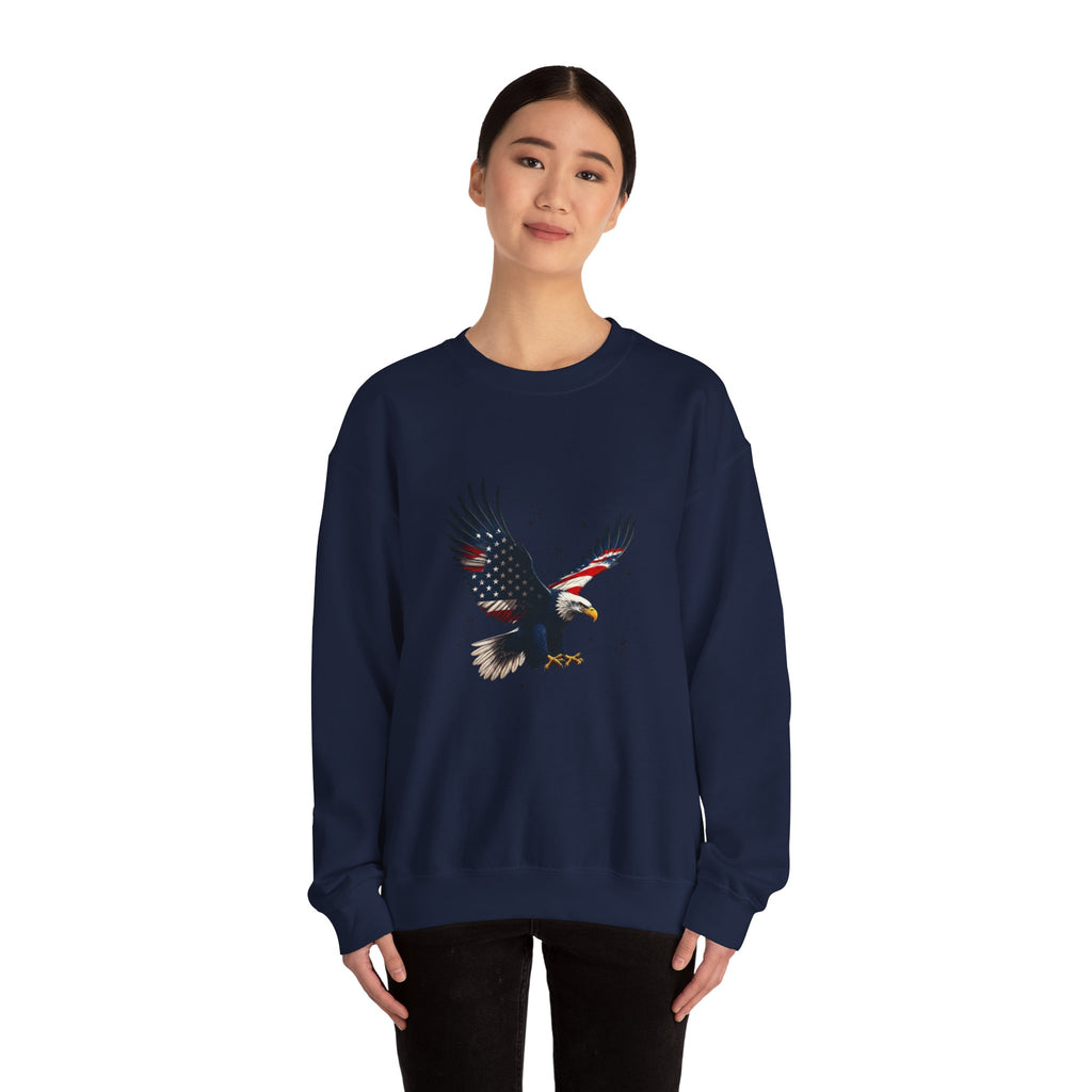 Soaring Eagle Crewneck Sweatshirt | Vintage Graphic, Retro Tattoo Style