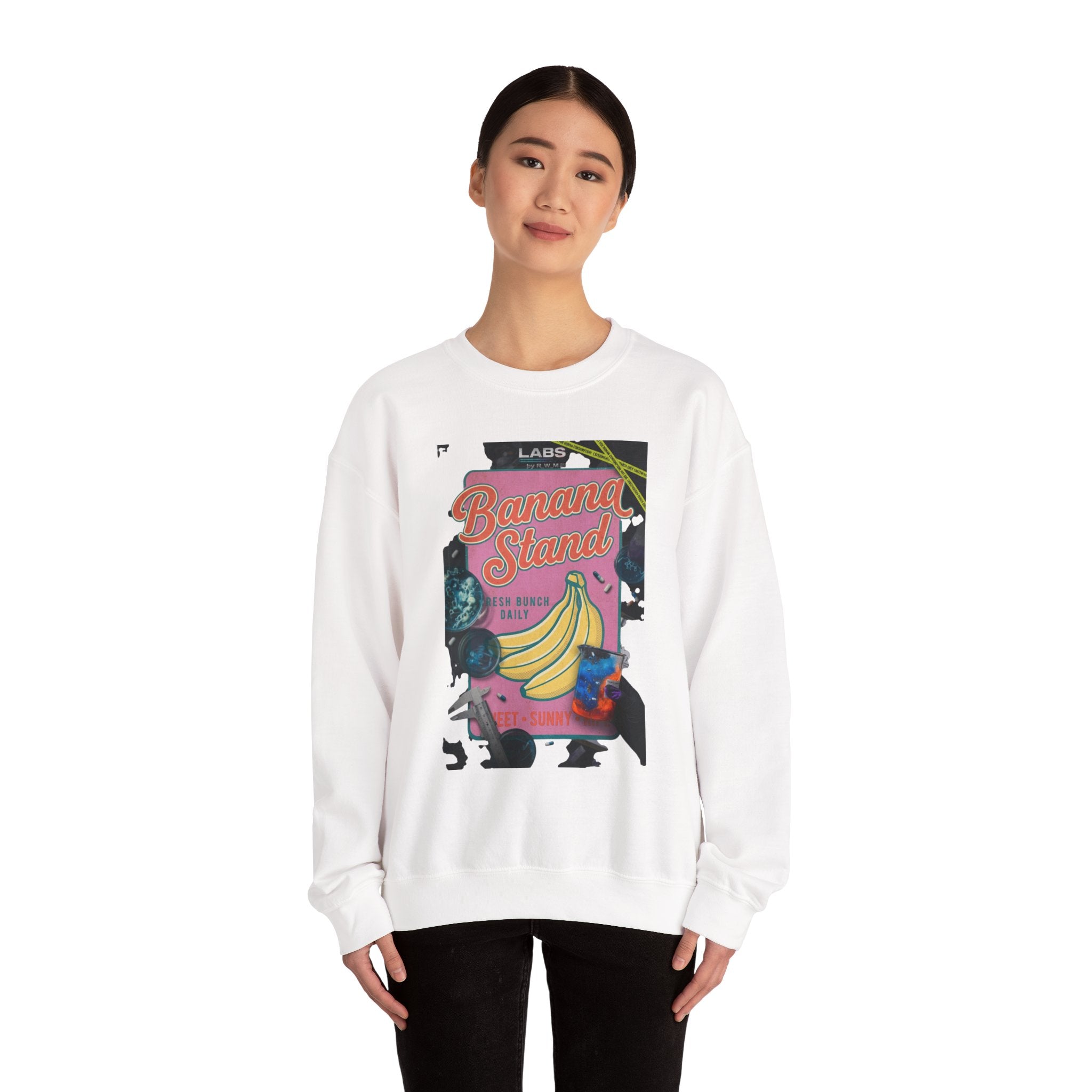Banana Stand Retro Food Graphic Sweatshirt | Vintage diner typography, hand-drawn bananas