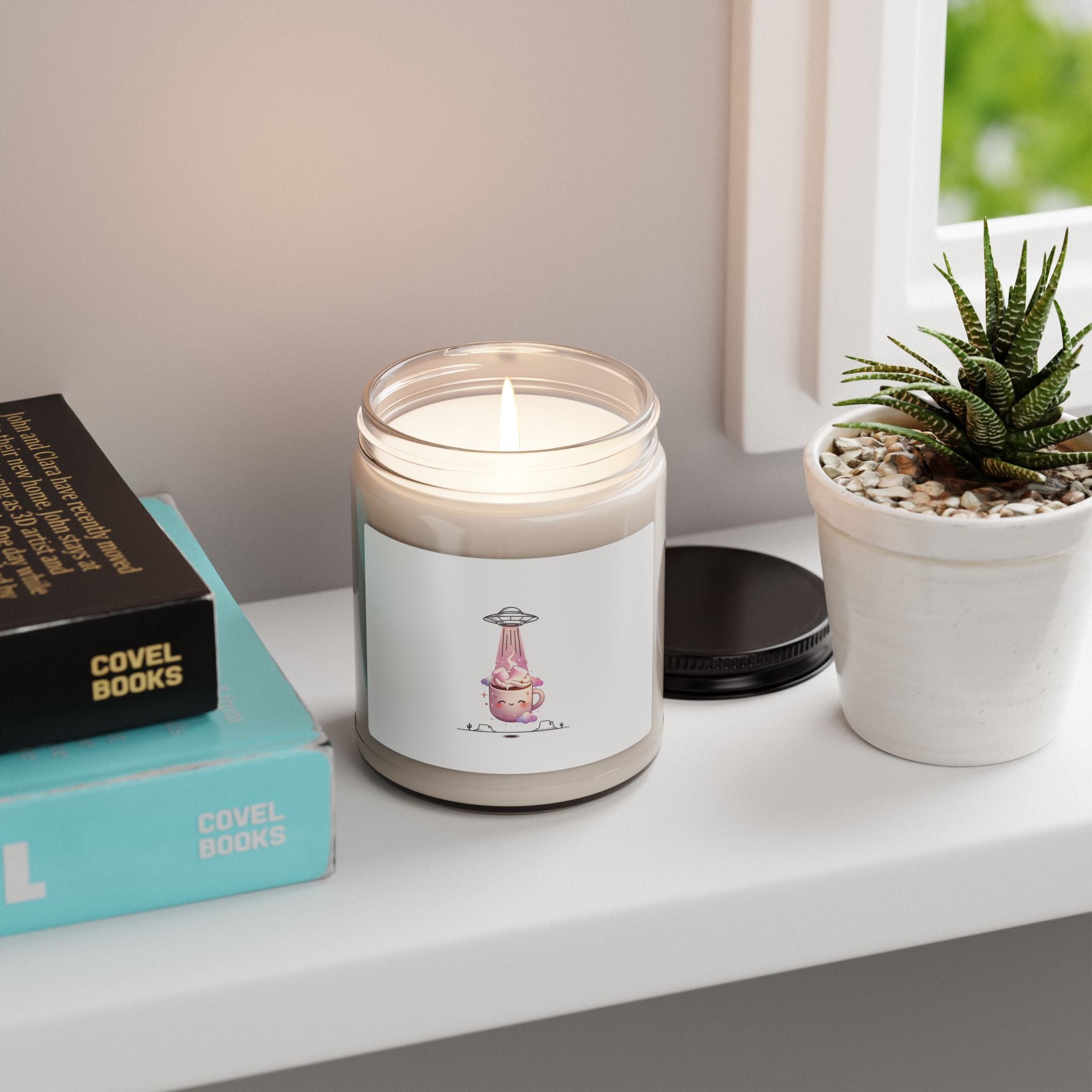 Retro UFO Abduction Candle, Soy Jar Candle | Vintage Desert Sci‑Fi