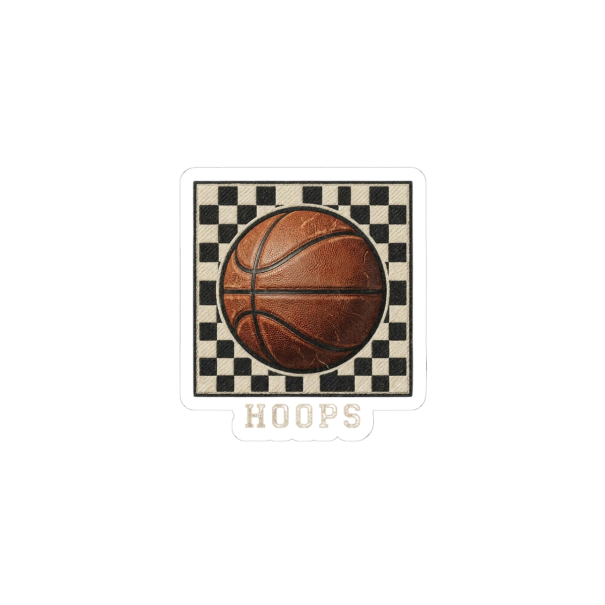 Hoops Sticker | Western Typography, Basketball Pride