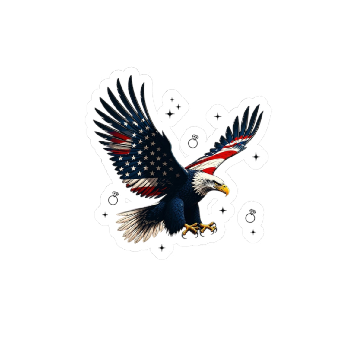 Bride Era Patriotic Eagle Kiss-Cut Sticker | Engaged Wife Slogan