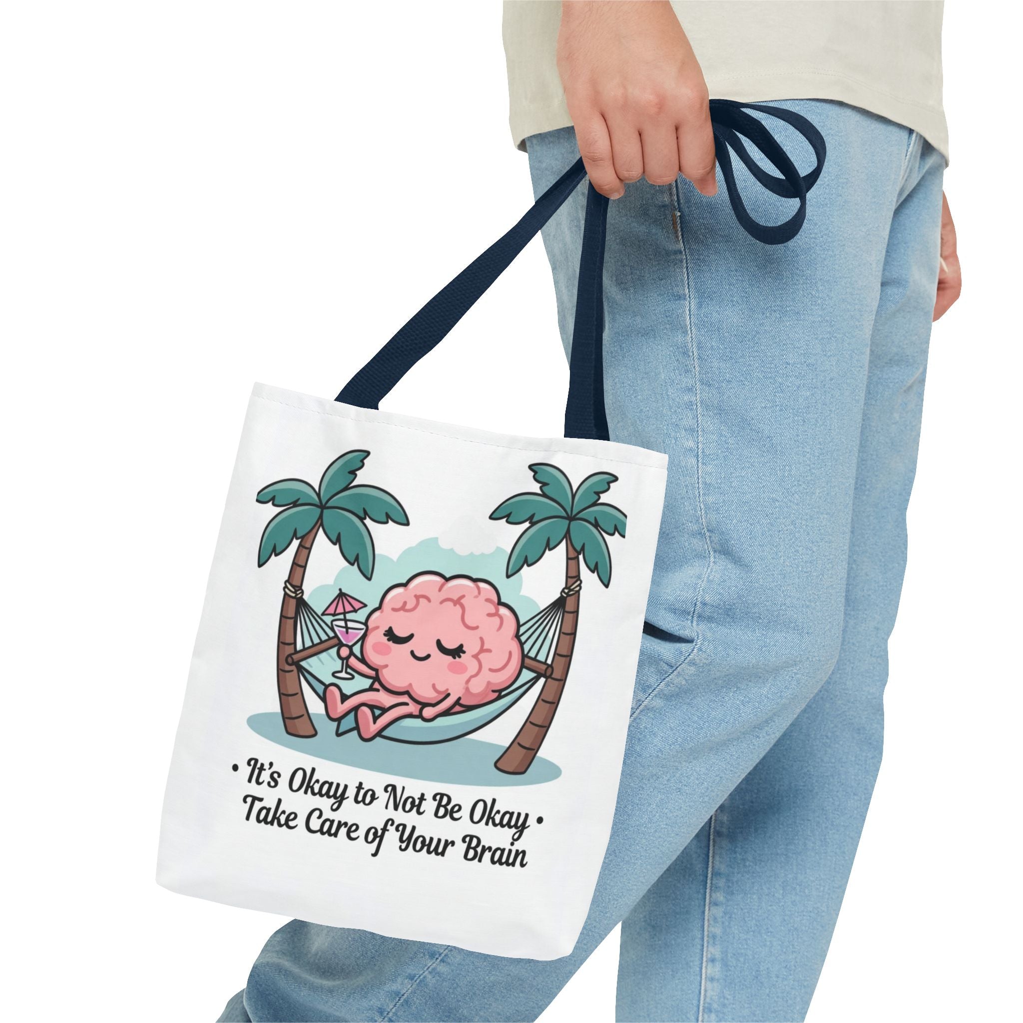 Mental Health Tote Bag - "It’s Okay to Not Be Okay" Brain Hammock Design