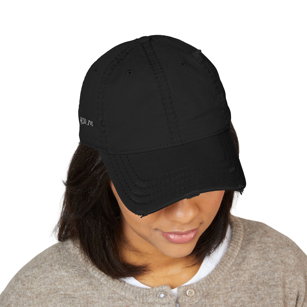 Distressed Embroidered Dad Hat – Vintage Casual Cap