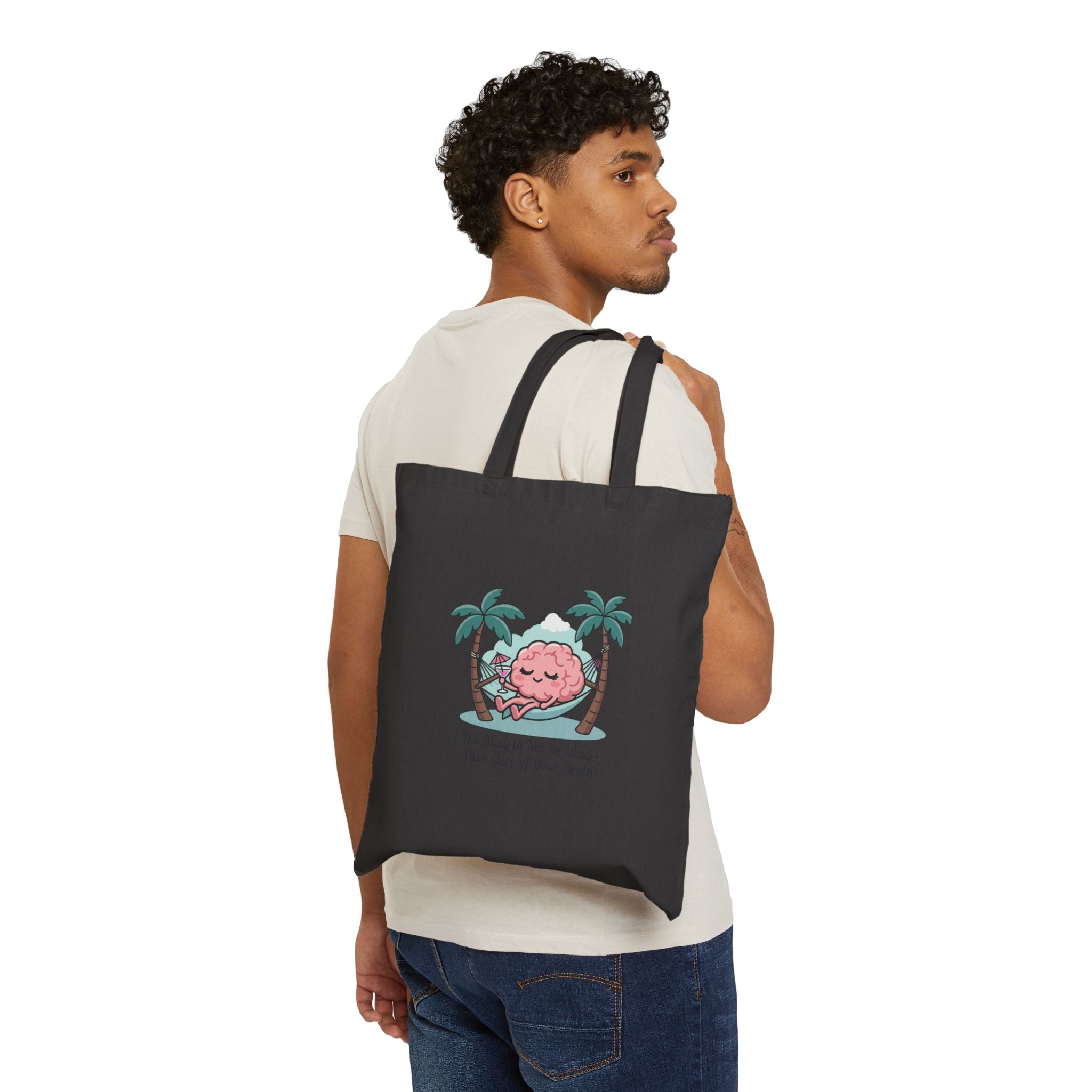 Relaxed Brain Hammock Tote | Father's Day retro dad humor, self care design