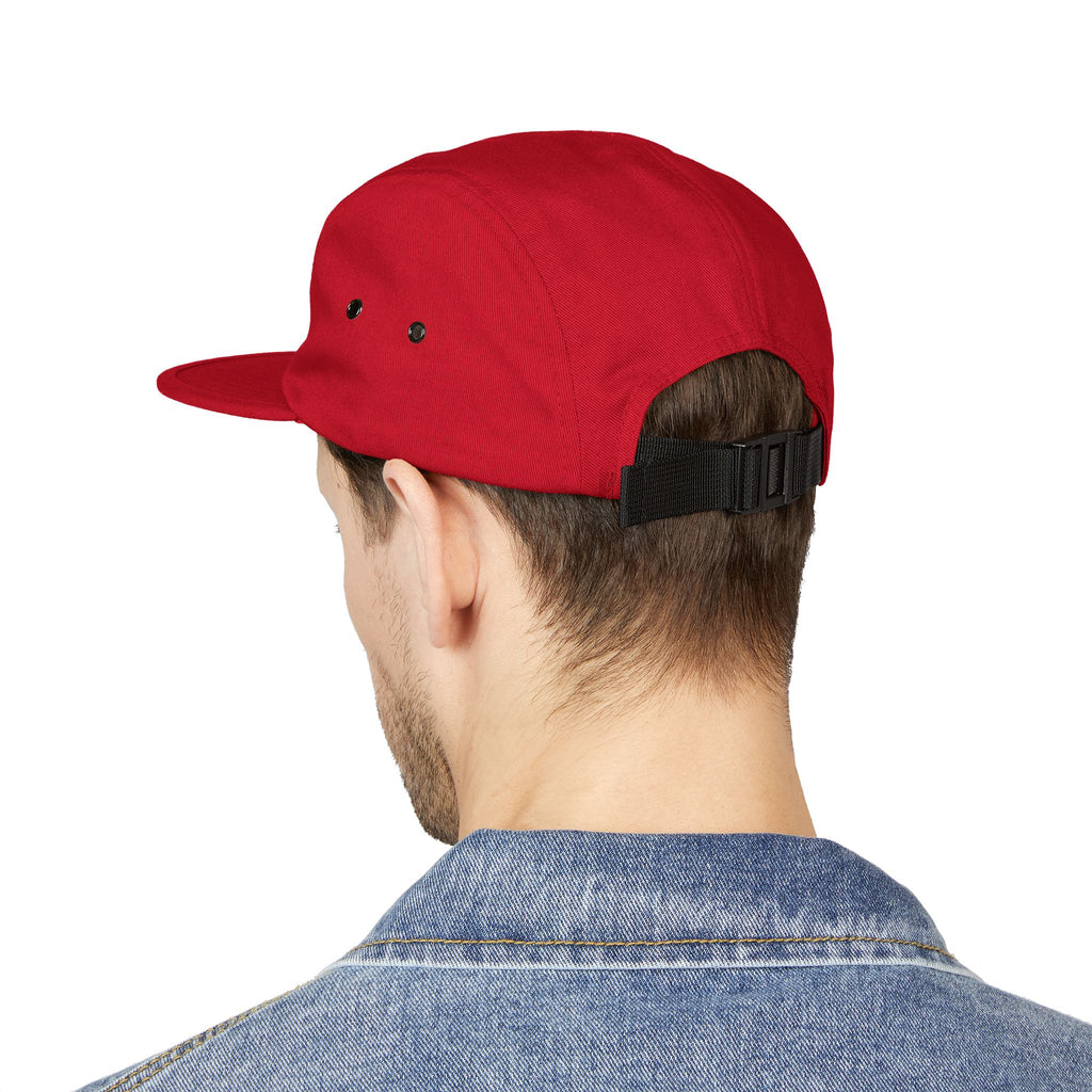 Embroidered 5-Panel Cap — Minimal 'brwn' Logo Cotton Camper Hat
