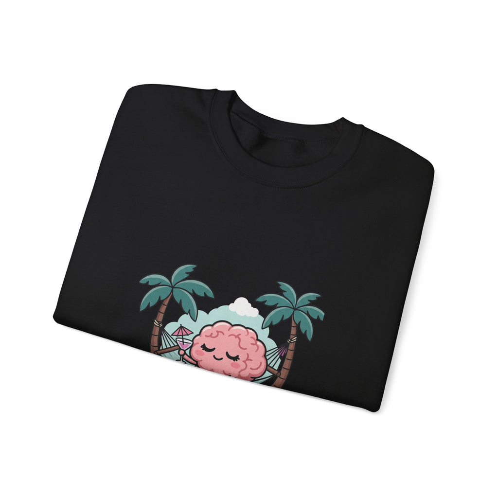 Mental Health Relaxation Brain Hammock Sweatshirt | Father’s Day self-care, retro palm design