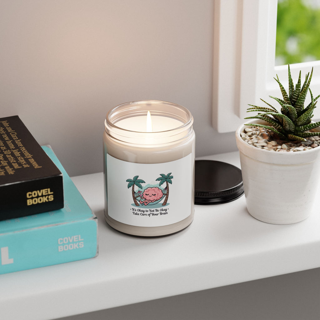 Take Care of Your Brain Candle, Soy 9oz | Father's Day Dad Humor