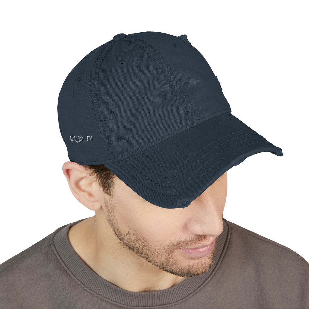 Distressed Embroidered Dad Hat – Vintage Casual Cap