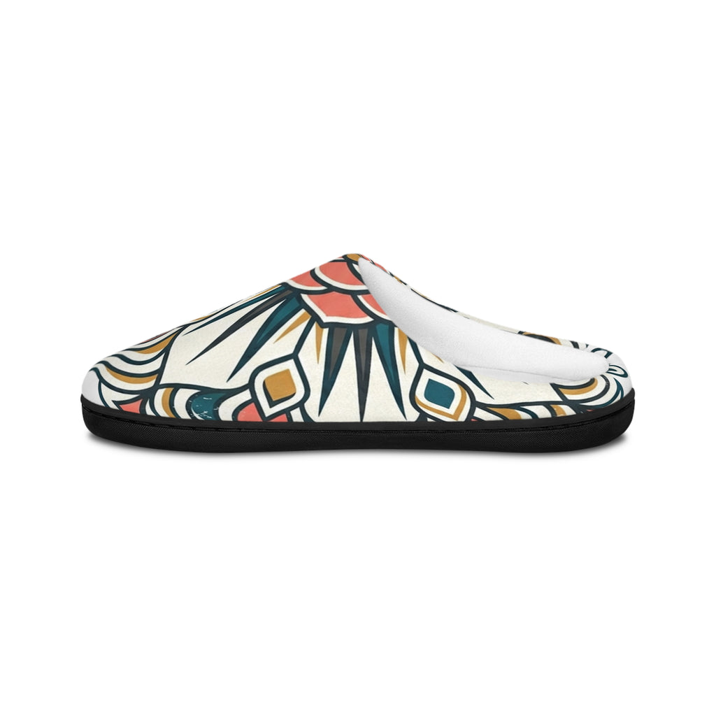 Floral Mandala Women's Indoor Slippers — Cozy Boho Home Shoes