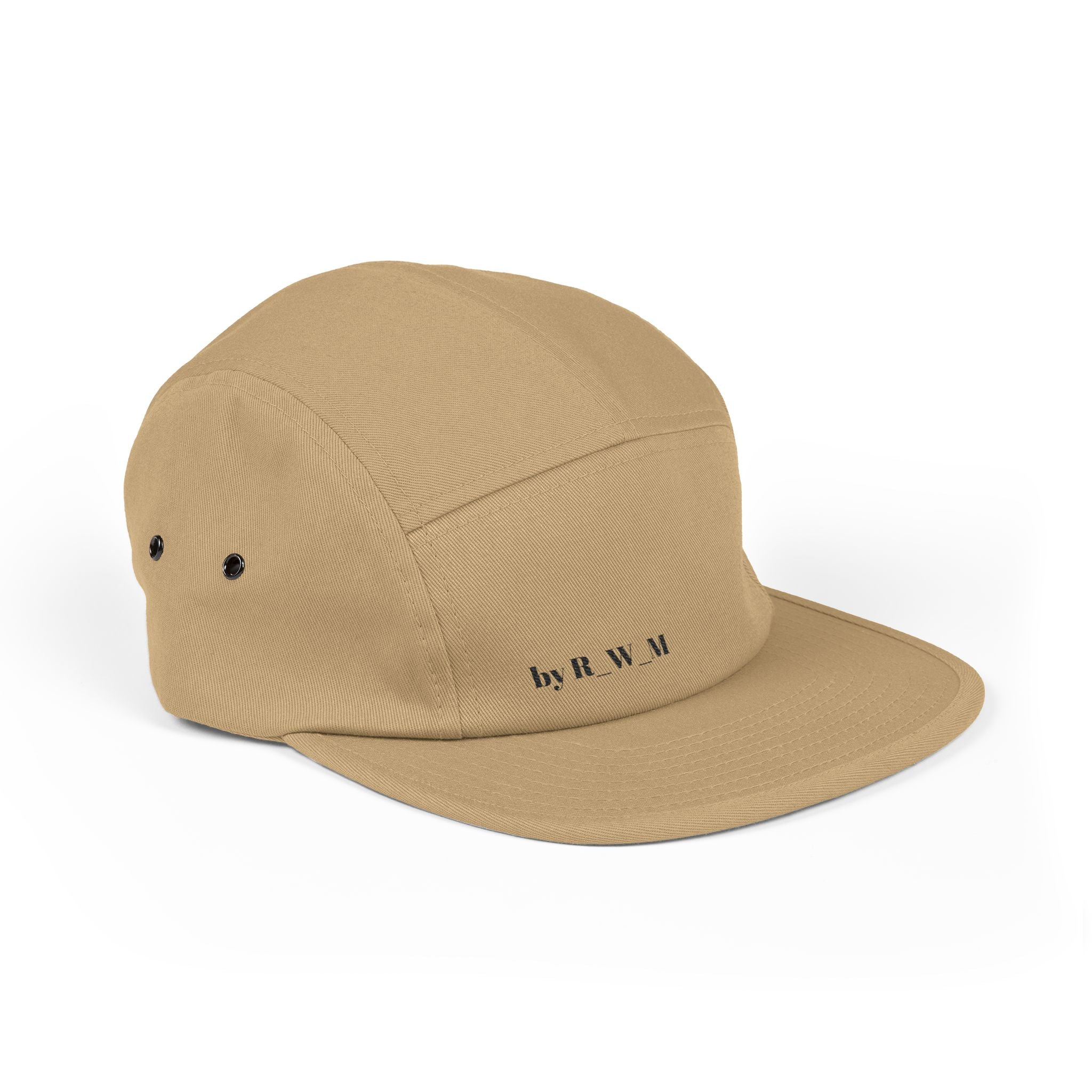 Embroidered 5-Panel Cap — Minimal 'brwn' Logo Cotton Camper Hat