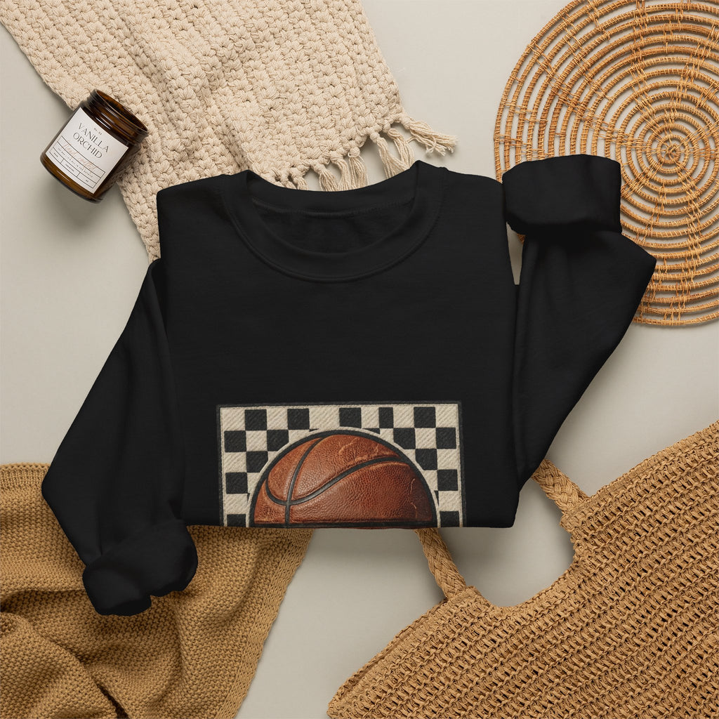 Hoops Vintage Basketball Sweatshirt | Western Typography, State Pride