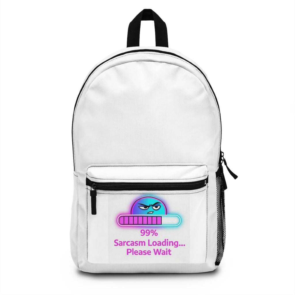 Sarcasm Loading 99% Backpack — Funny Emoji School & Travel Bag