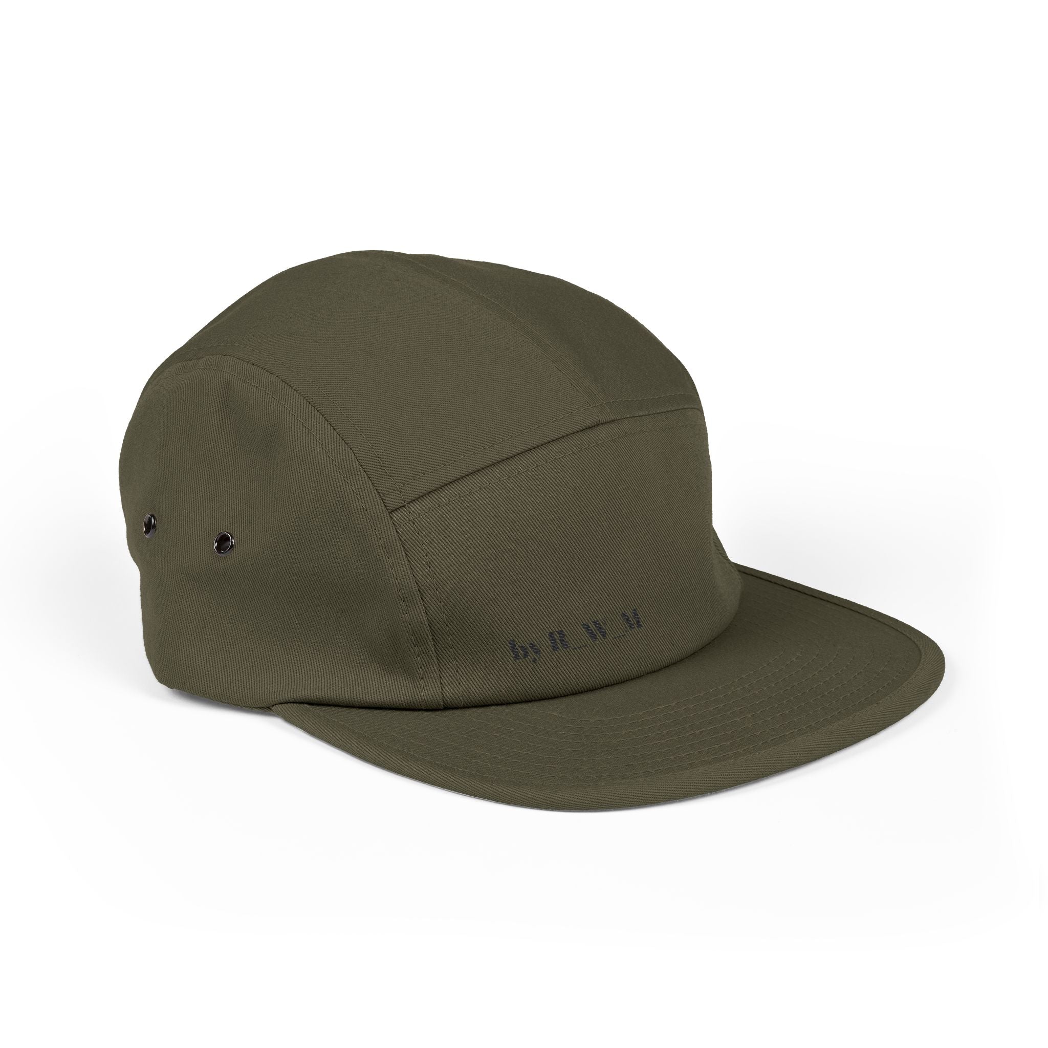 Embroidered 5-Panel Cap — Minimal 'brwn' Logo Cotton Camper Hat