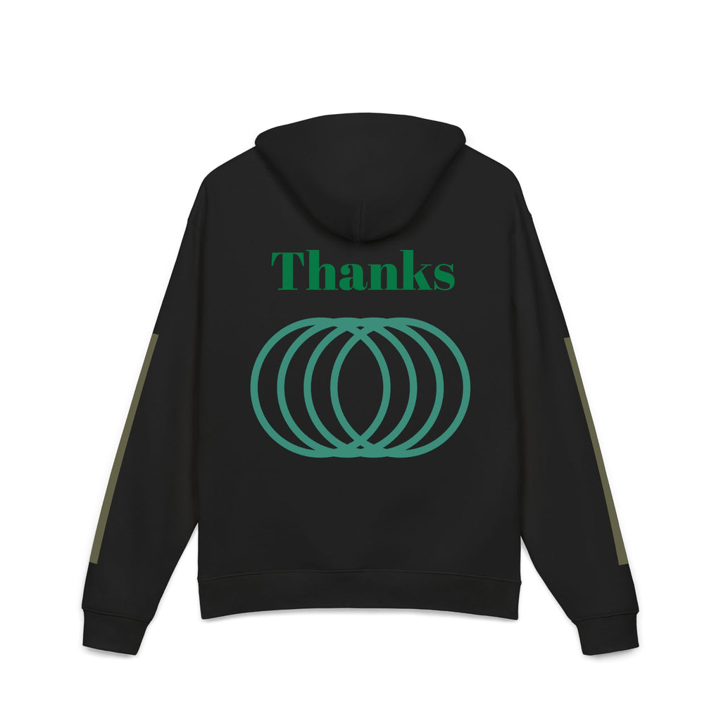 Relaxed Hoodie — Minimal Green Thanks Logo Hoodie