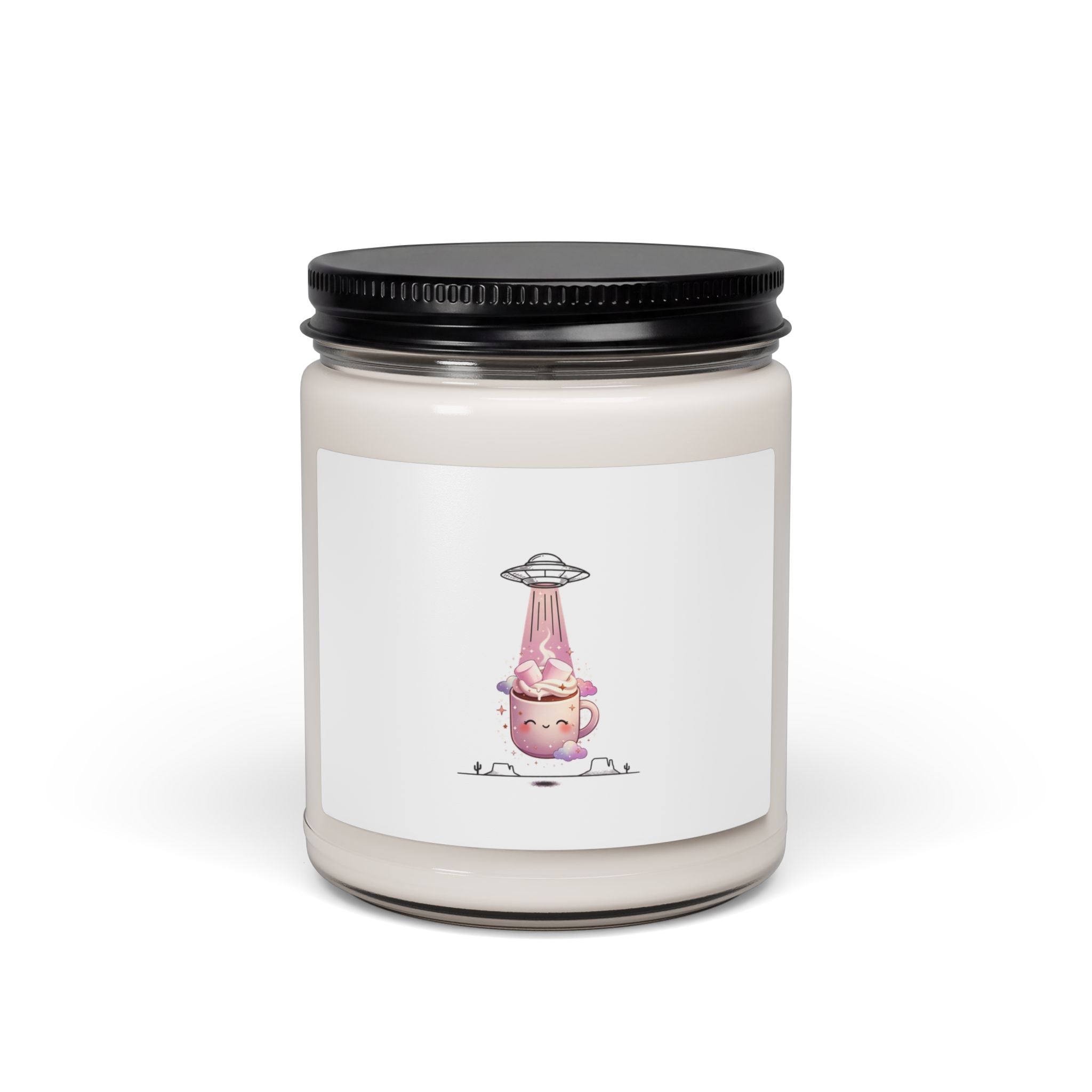 Retro UFO Abduction Candle, Soy Jar Candle | Vintage Desert Sci‑Fi