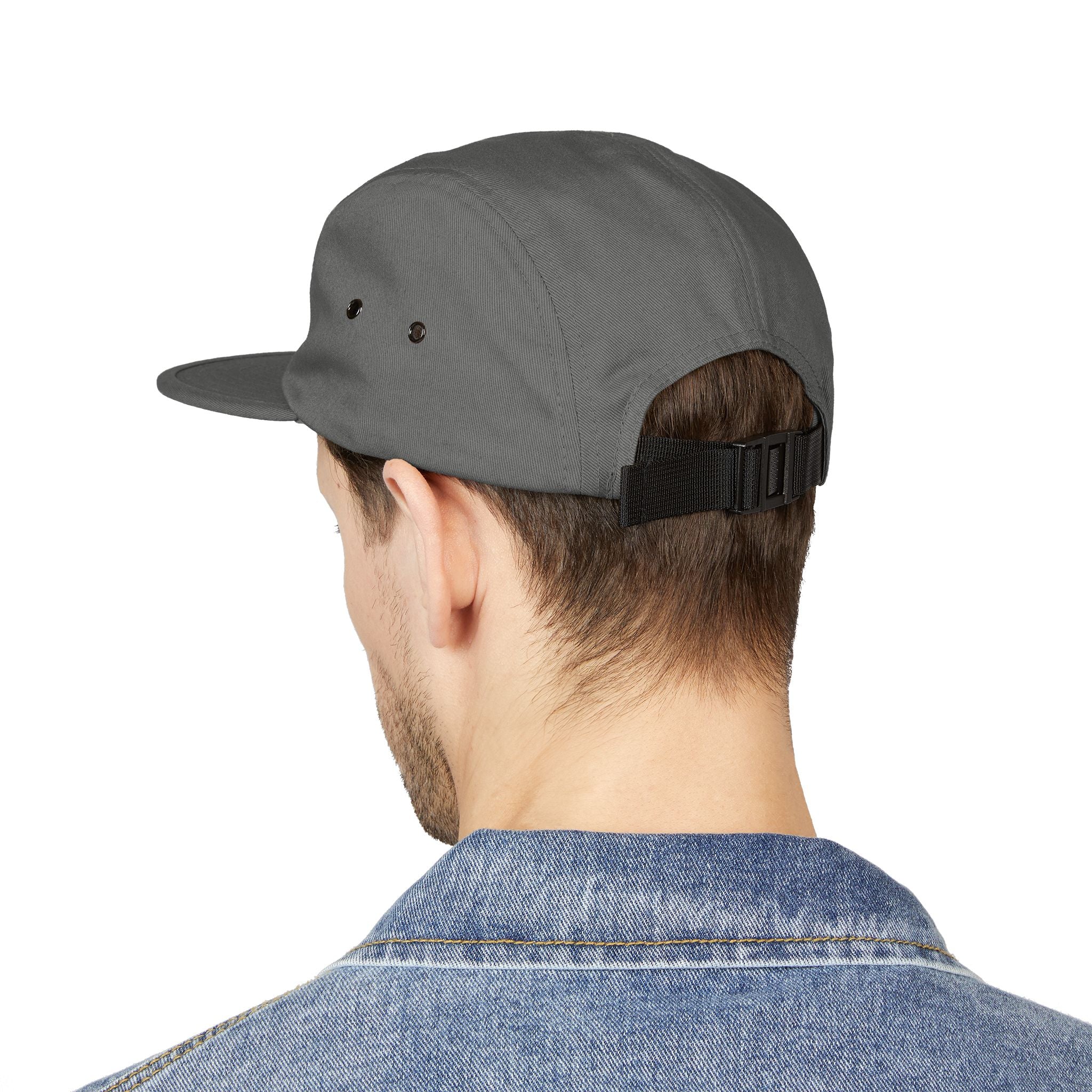 Embroidered 5-Panel Cap — Minimal 'brwn' Logo Cotton Camper Hat