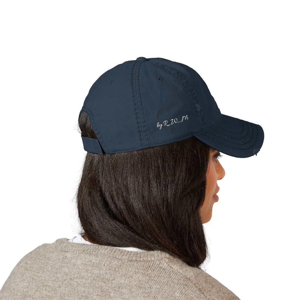 Distressed Embroidered Dad Hat – Vintage Casual Cap