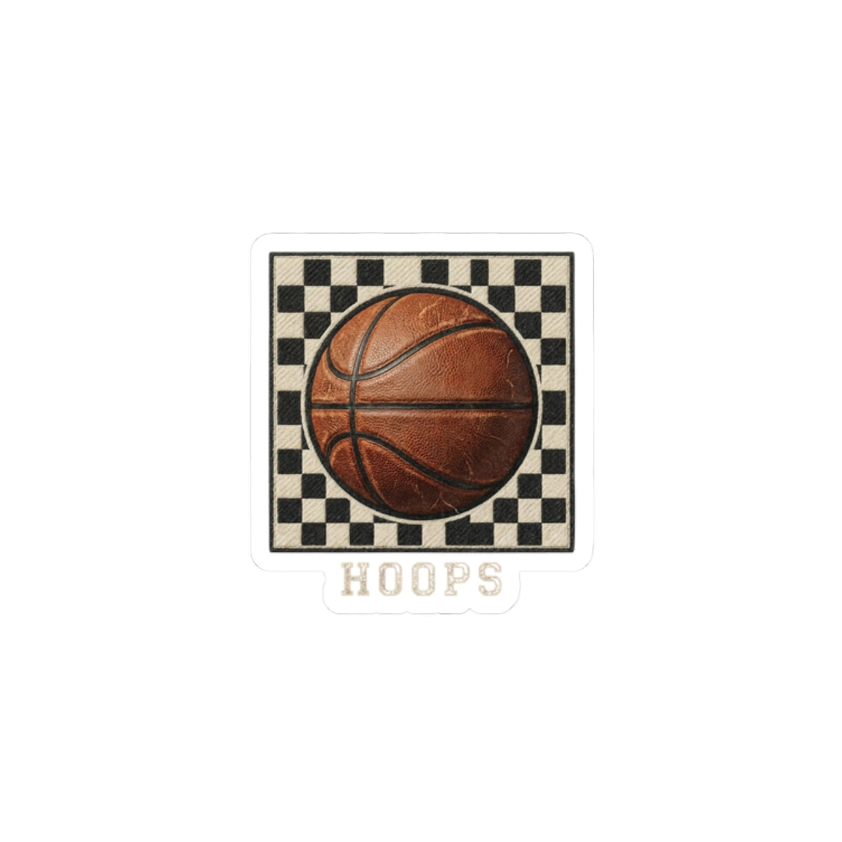 Hoops Sticker | Western Typography, Basketball Pride